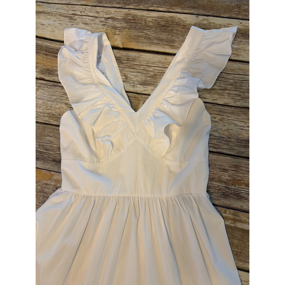 Francescas NWT Small White Ruffle Tiered Midi Dress Cottagecore Feminine  Girly - Picture 4 of 8